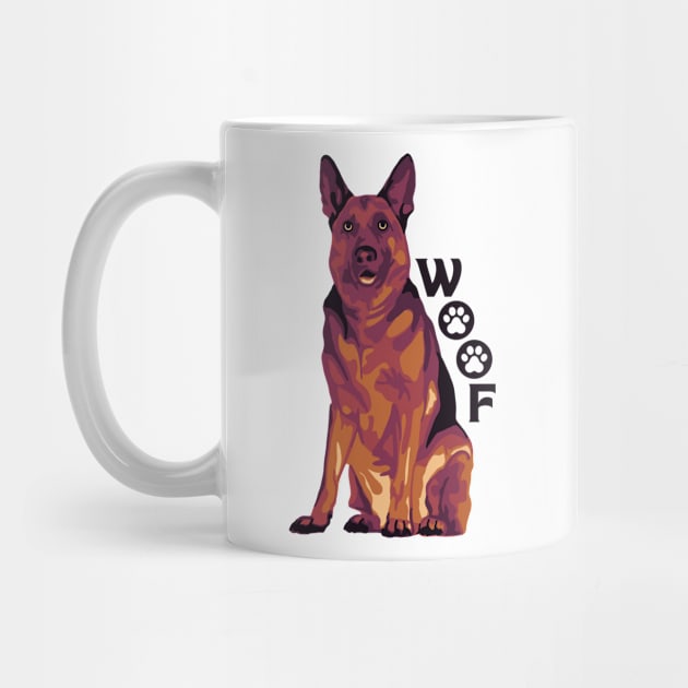 German Shepherd Says Woof by Slightly Unhinged